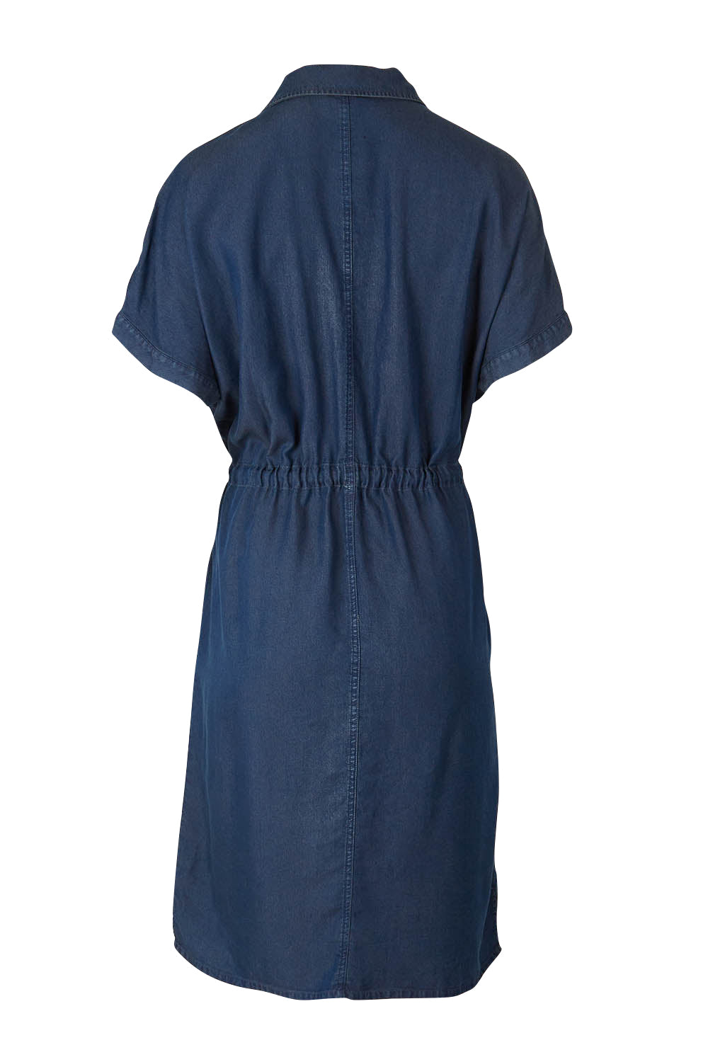 Product shot of the Debra Lyocell Denim Shirt Dress in colour Darkdenim (Blue), from the back
