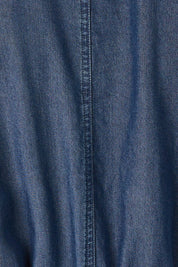 Product shot of the Debra Lyocell Denim Shirt Dress in colour Darkdenim (Blue), detail