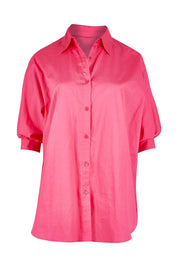 Product shot of the Dolce Dolman Shirt in colour Pink (Pink), from the front