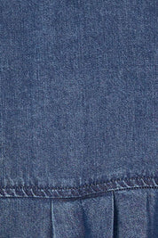 Product shot of the Carmen Pop Over Shirt in colour Darkdenim (Blue), detail