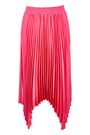 Product shot of the Louis Pleated Skirt in colour Peonypink (Pink), from the front