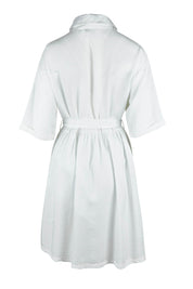 Product shot of the Miley Lyocell Shirt Dress in colour White (White), from the back