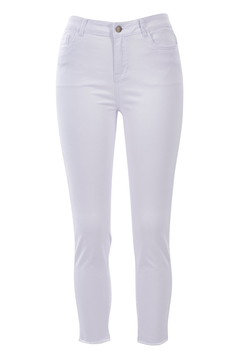 Product shot of the Linden Jeans in colour White (White), from the front