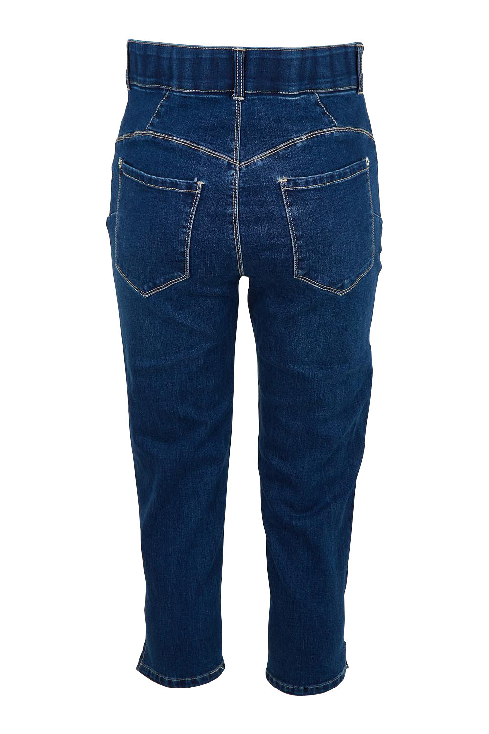 Product shot of the Camila Crop Jeans in colour Midnight (Blue), from the back