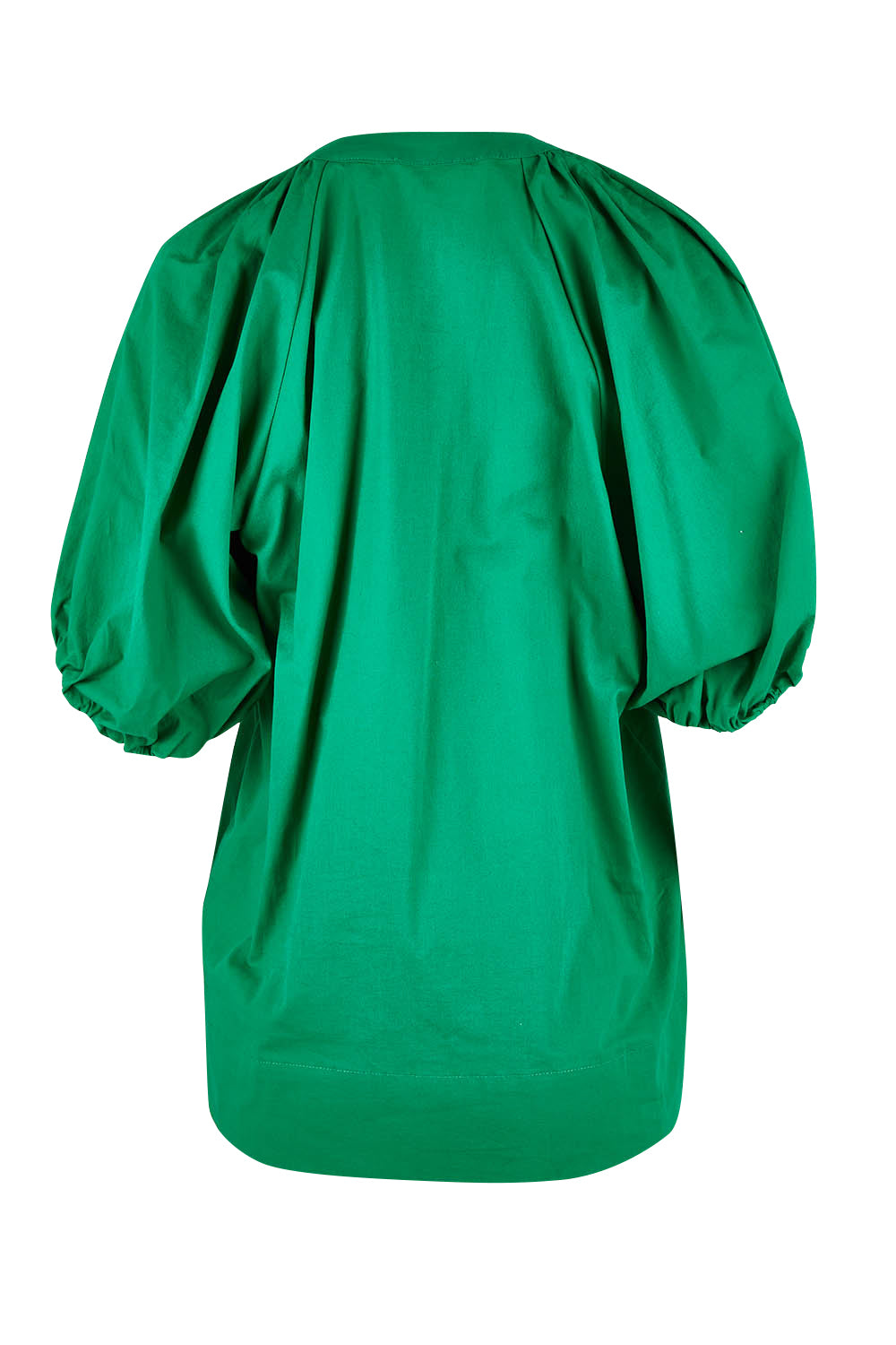 Product shot of the Juliet Blouse in colour Hollygreen (Green), from the back