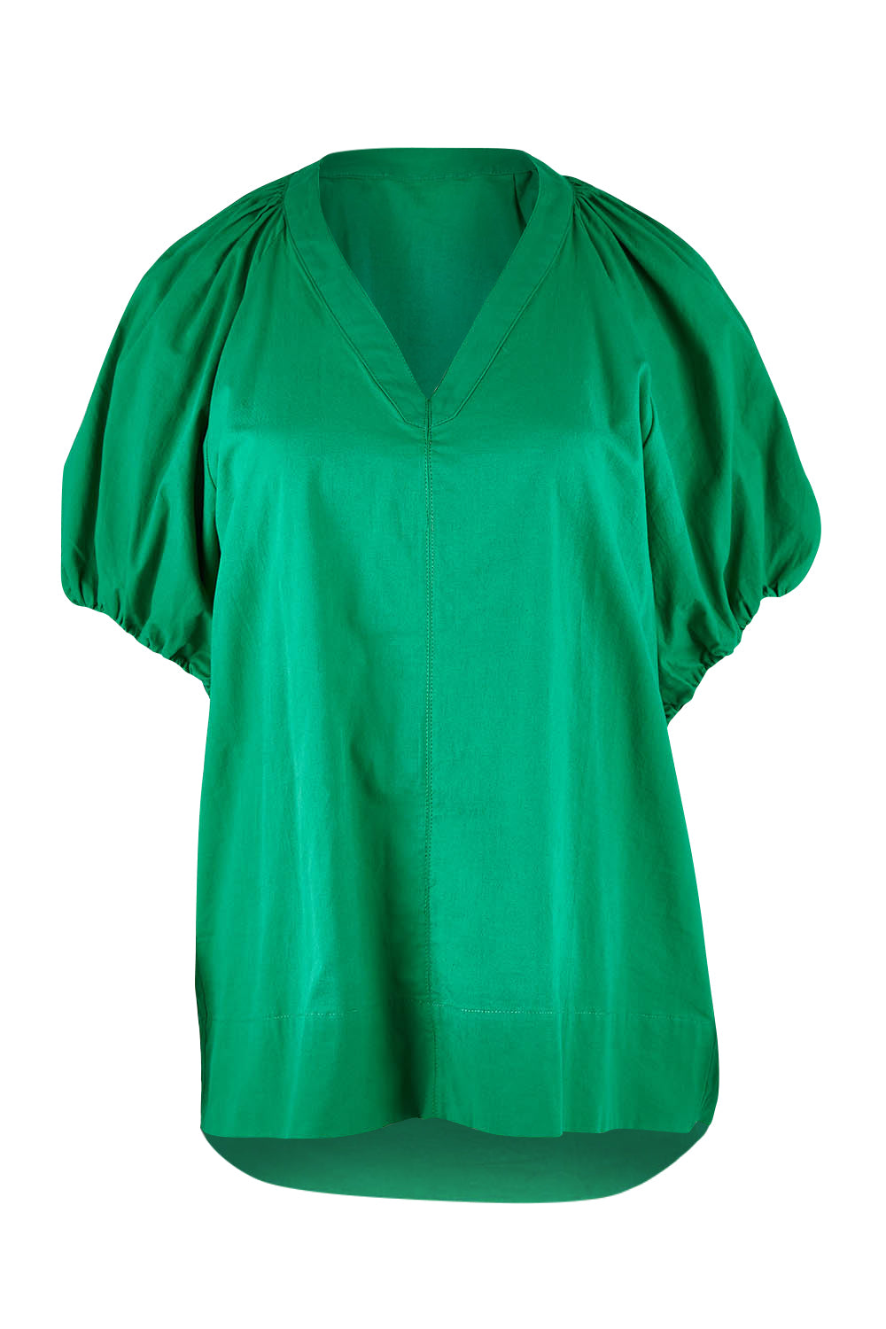 Product shot of the Juliet Blouse in colour Hollygreen (Green), from the front