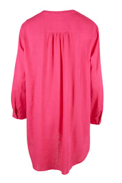 Product shot of the Beach Tunic Shirt in colour Berry (Pink), from the back
