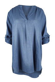 Product shot of the Beach Tunic Shirt in colour Blue (Blue), detail