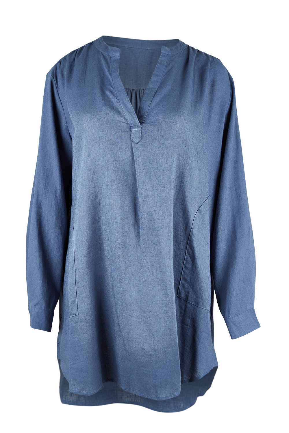 Product shot of the Beach Tunic Shirt in colour Blue (Blue), from the front