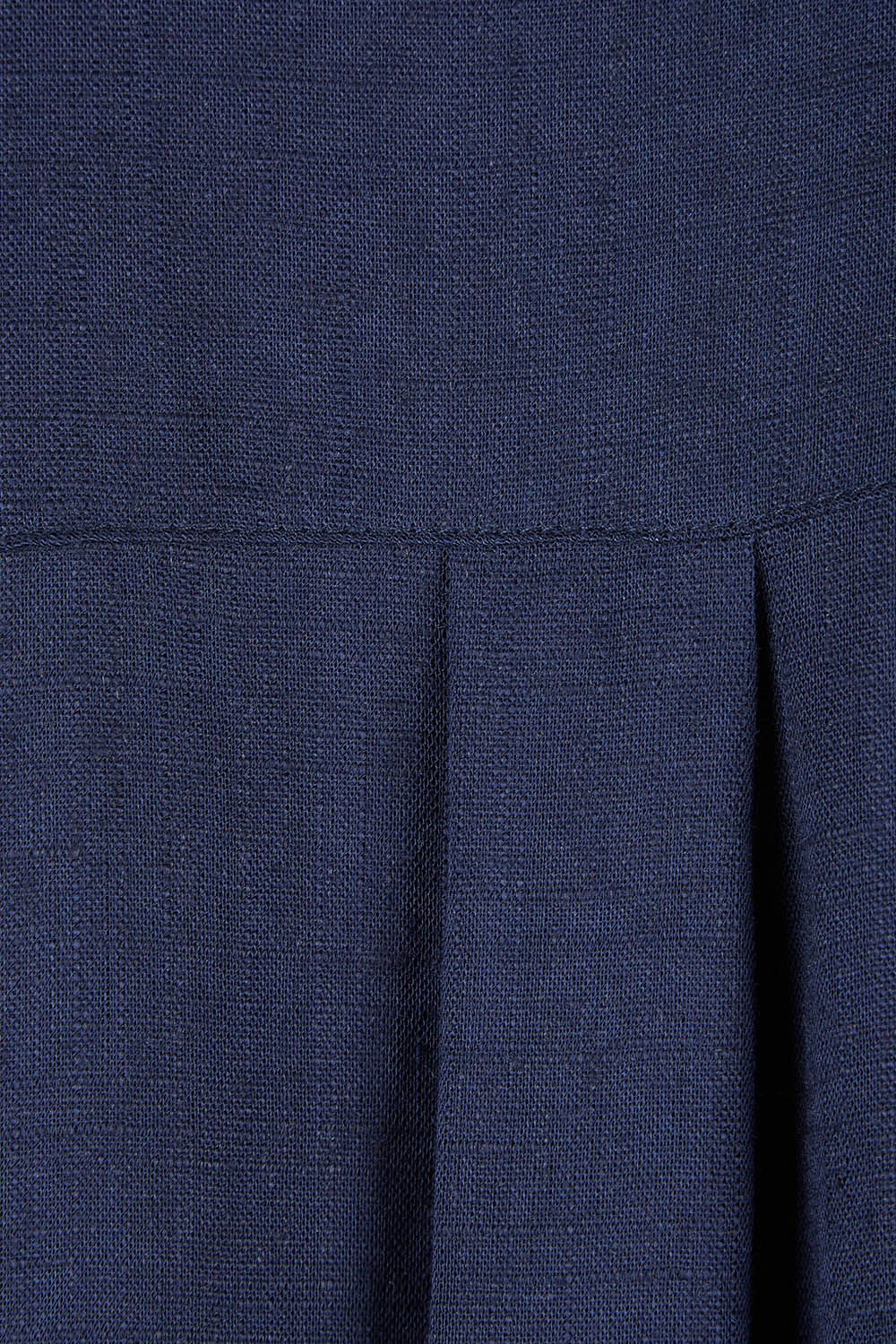 Product shot of the Lani Linen Shirt Dress in colour Navy (Blue), detail