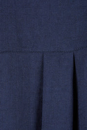 Product shot of the Lani Linen Shirt Dress in colour Navy (Blue), detail
