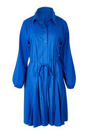 Product shot of the Jada Dress in colour Irisblue (Blue), from the front