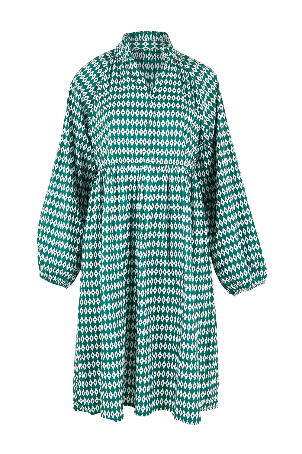 Product shot of the Cottage Dress in colour Diamond (Black), from the front