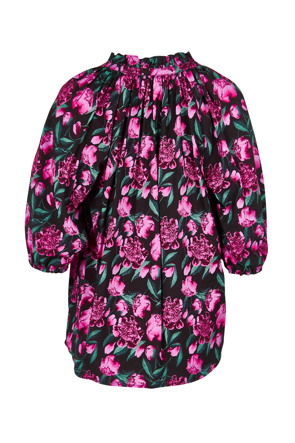 Product shot of the Cecilia Blouse in colour Floral (Pink), from the back
