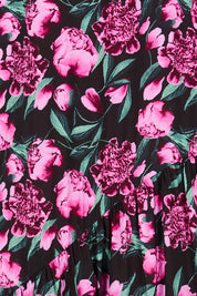Product shot of the Tenley Tiered Dress in colour Floral (Pink), detail