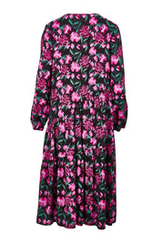 Product shot of the Tenley Tiered Dress in colour Floral (Pink), from the front