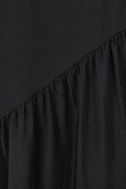 Product shot of the Florence Tiered Dress in colour Black (Black), detail