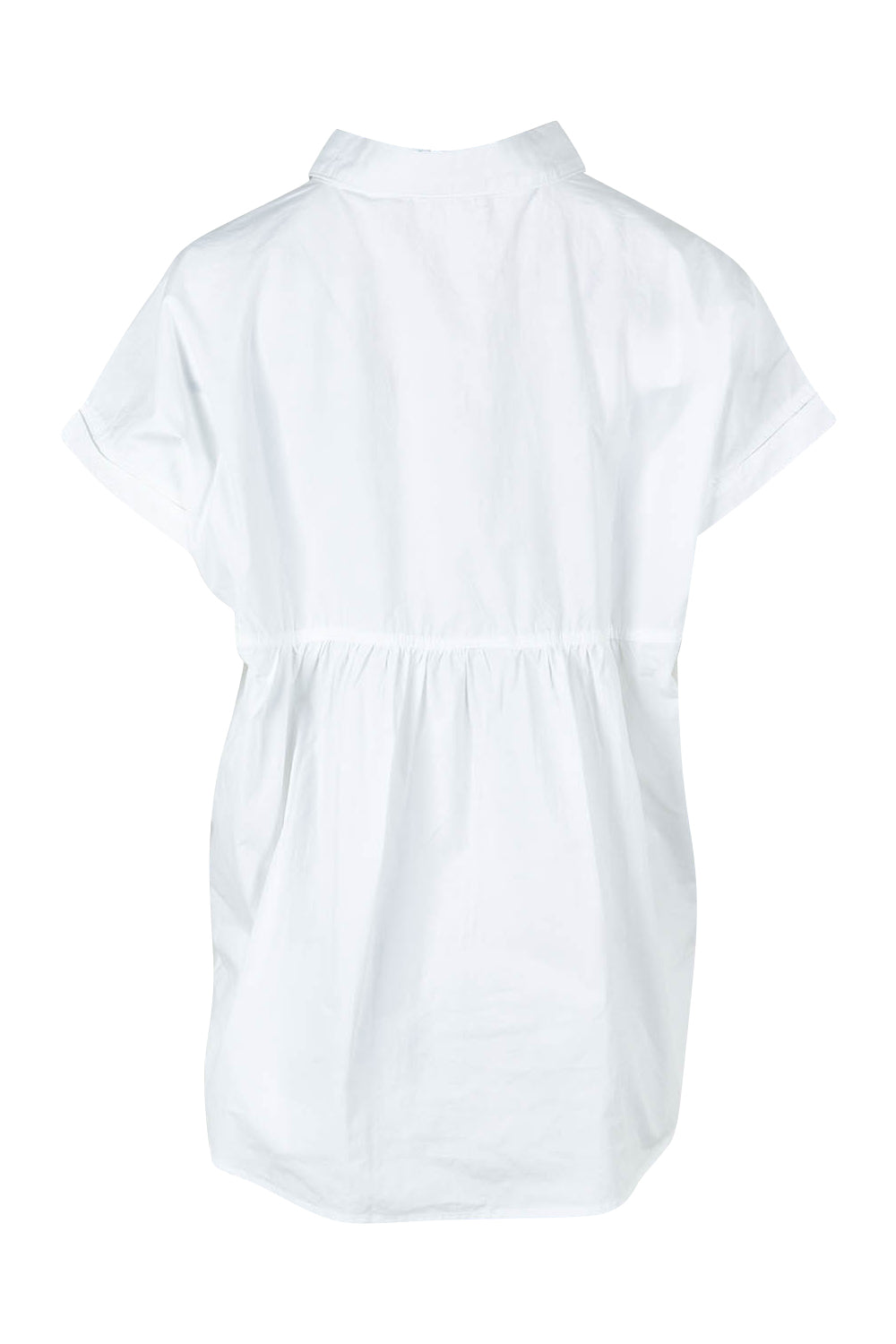 Product shot of the Mara Cotton Shirt in colour White (White), from the back