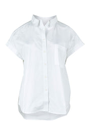 Product shot of the Mara Cotton Shirt in colour White (White), from the front