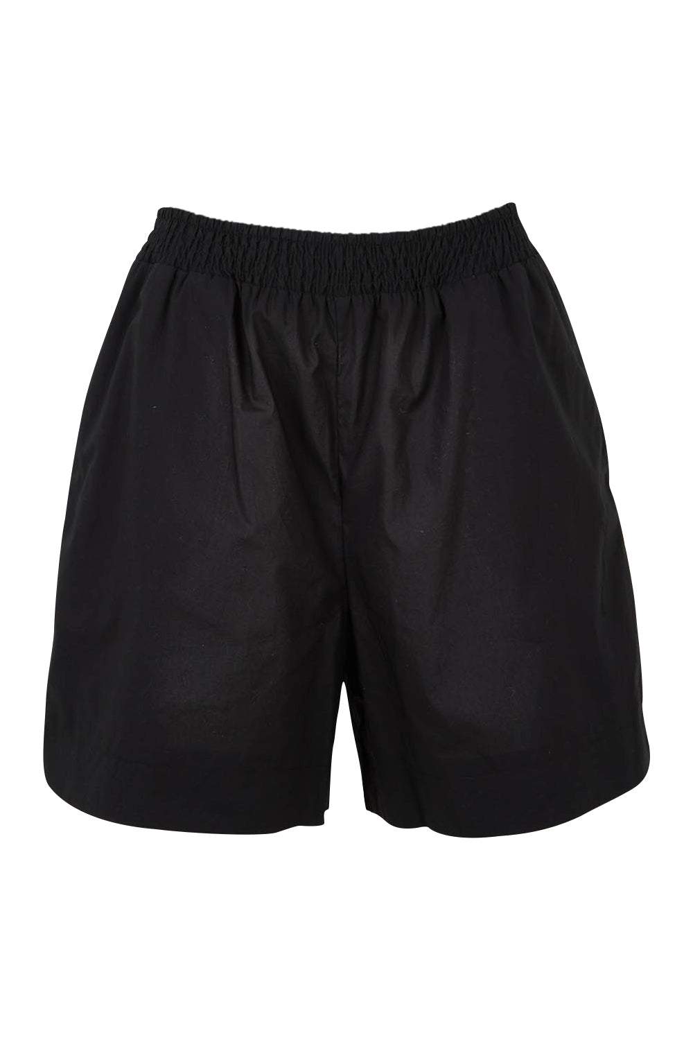 Product shot of the Pomona Cotton Short in colour Black (Black), from the front