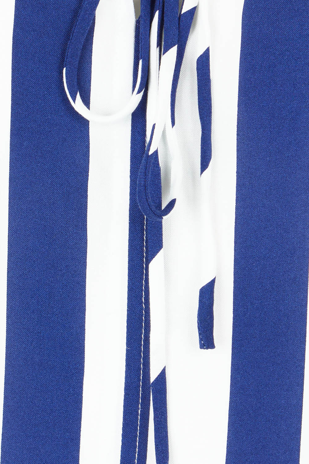 Product shot of the Camilla Blouse in colour Bluestripe (Blue), detail