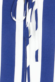 Product shot of the Camilla Blouse in colour Bluestripe (Blue), detail