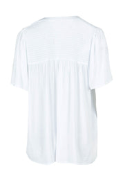 Product shot of the Sandy Shirred Blouse in colour White (White), from the back