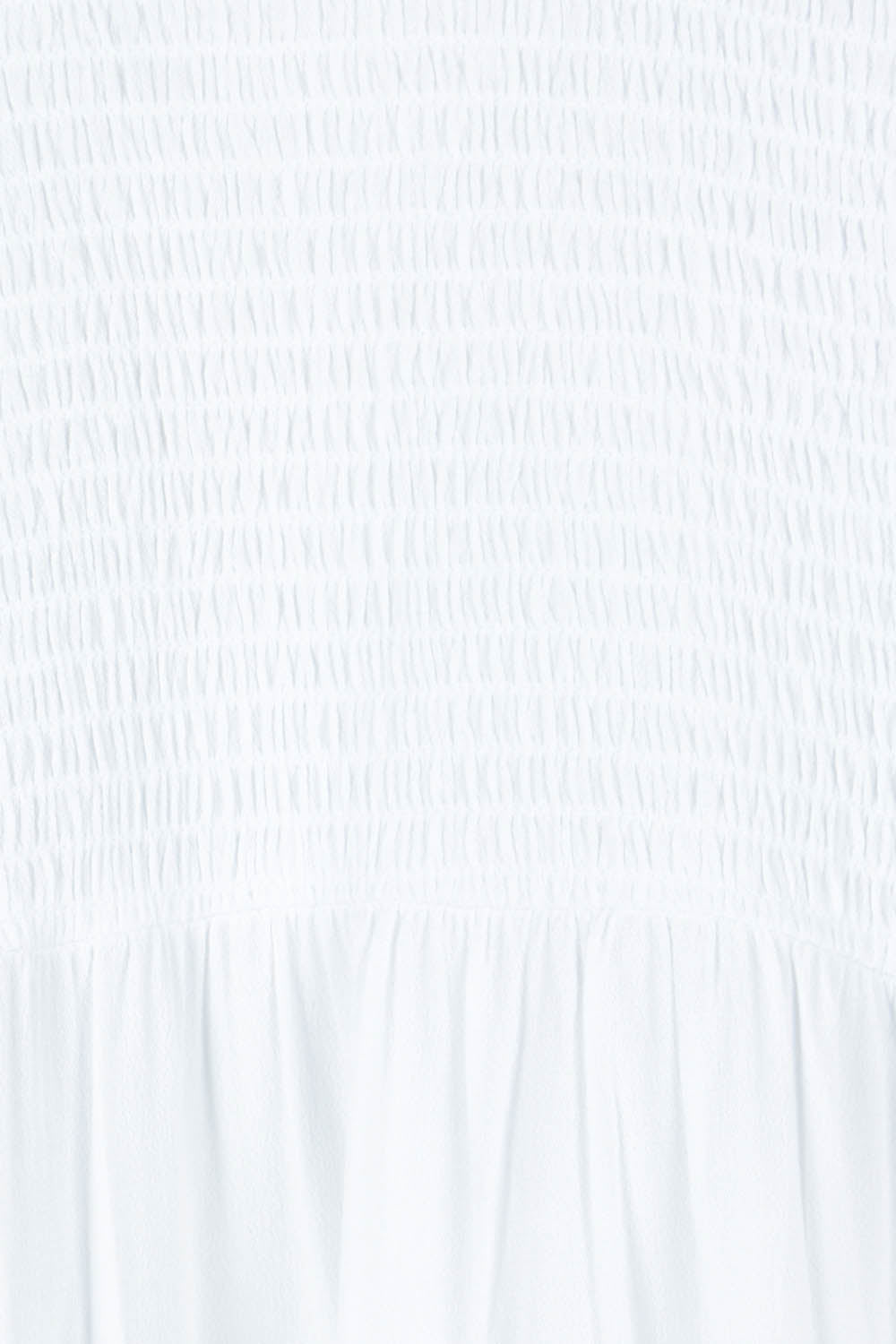 Product shot of the Sandy Shirred Blouse in colour White (White), detail