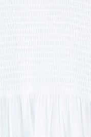 Product shot of the Sandy Shirred Blouse in colour White (White), detail