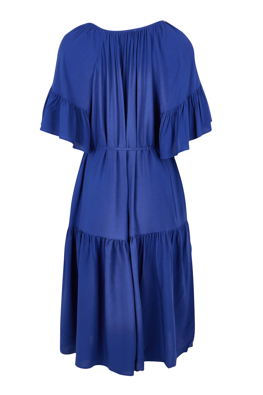 Product shot of the Bella Dress in colour Blue (Blue), from the back