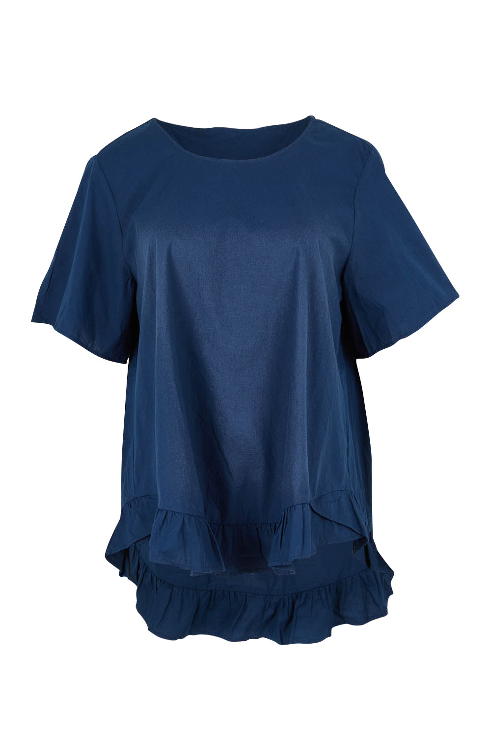 Product shot of the Candice Cotton Blouse in colour Frenchblue (Blue), from the front