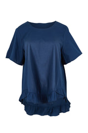 Product shot of the Candice Cotton Blouse in colour Frenchblue (Blue), from the front