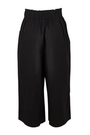 Product shot of the Cabo Cotton Crop Pant in colour Black (Black), from the back