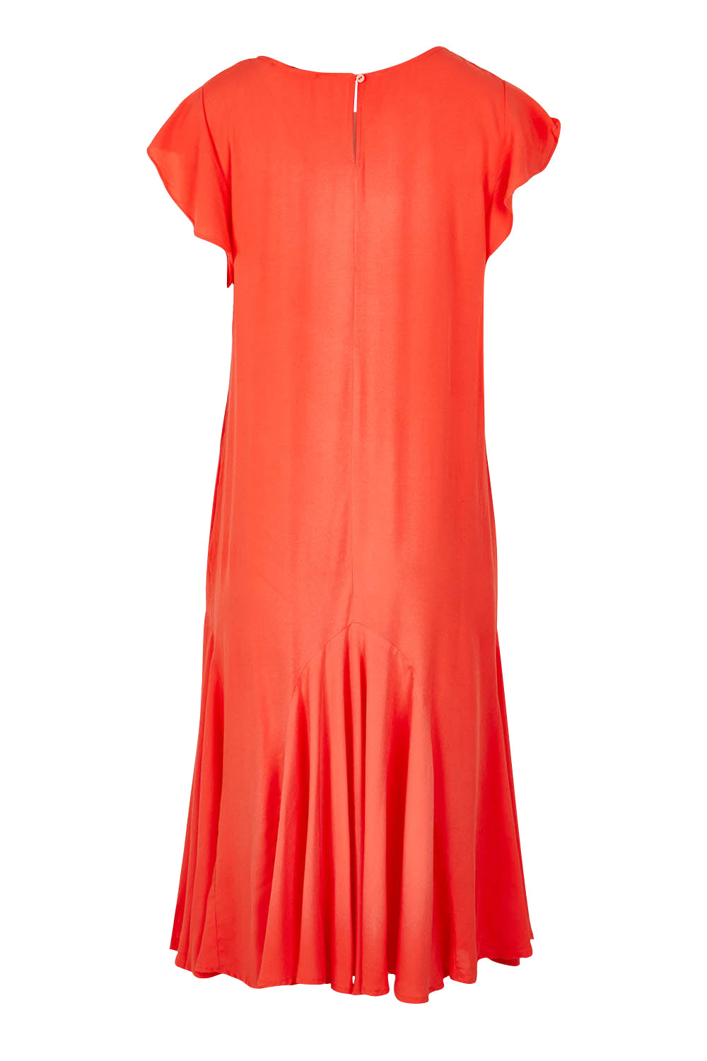 Product shot of the Hannah Dress in colour Fiestared (Red), from the back