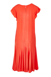 Product shot of the Hannah Dress in colour Fiestared (Red), from the back