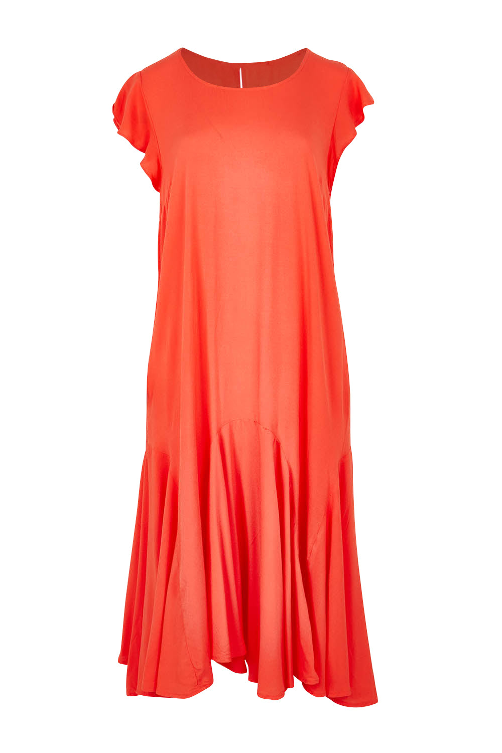 Product shot of the Hannah Dress in colour Fiestared (Red), from the front