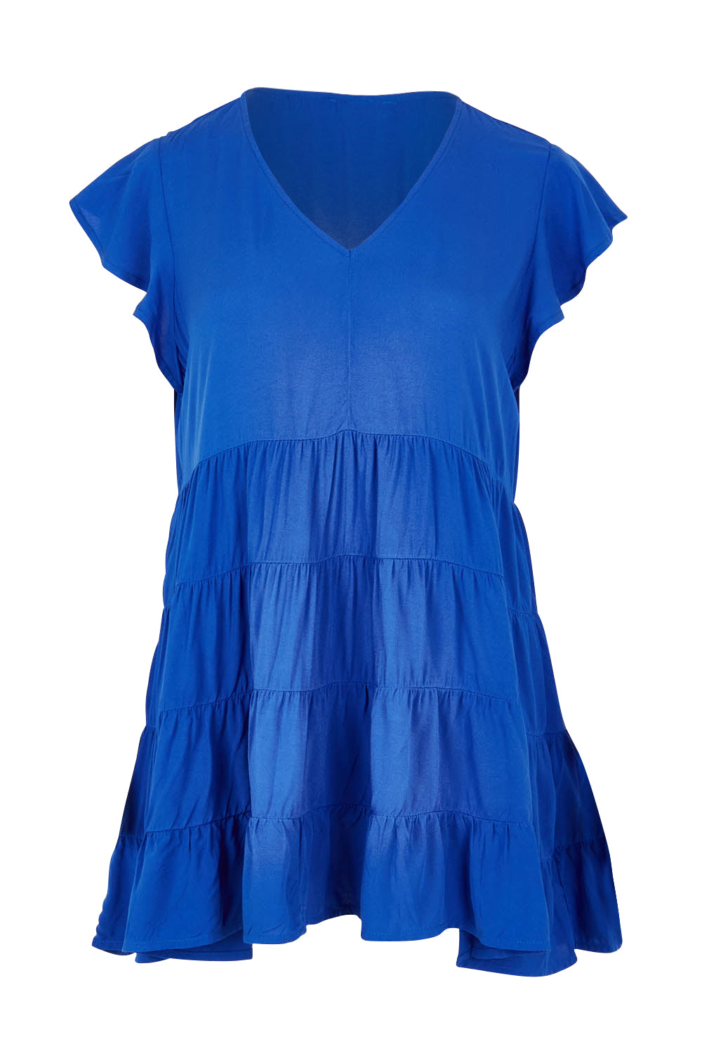 Product shot of the Danica Frill Top in colour Cobalt (Blue), from the front