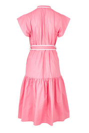Product shot of the Mari Cotton Dress in colour Blush (Pink), from the back