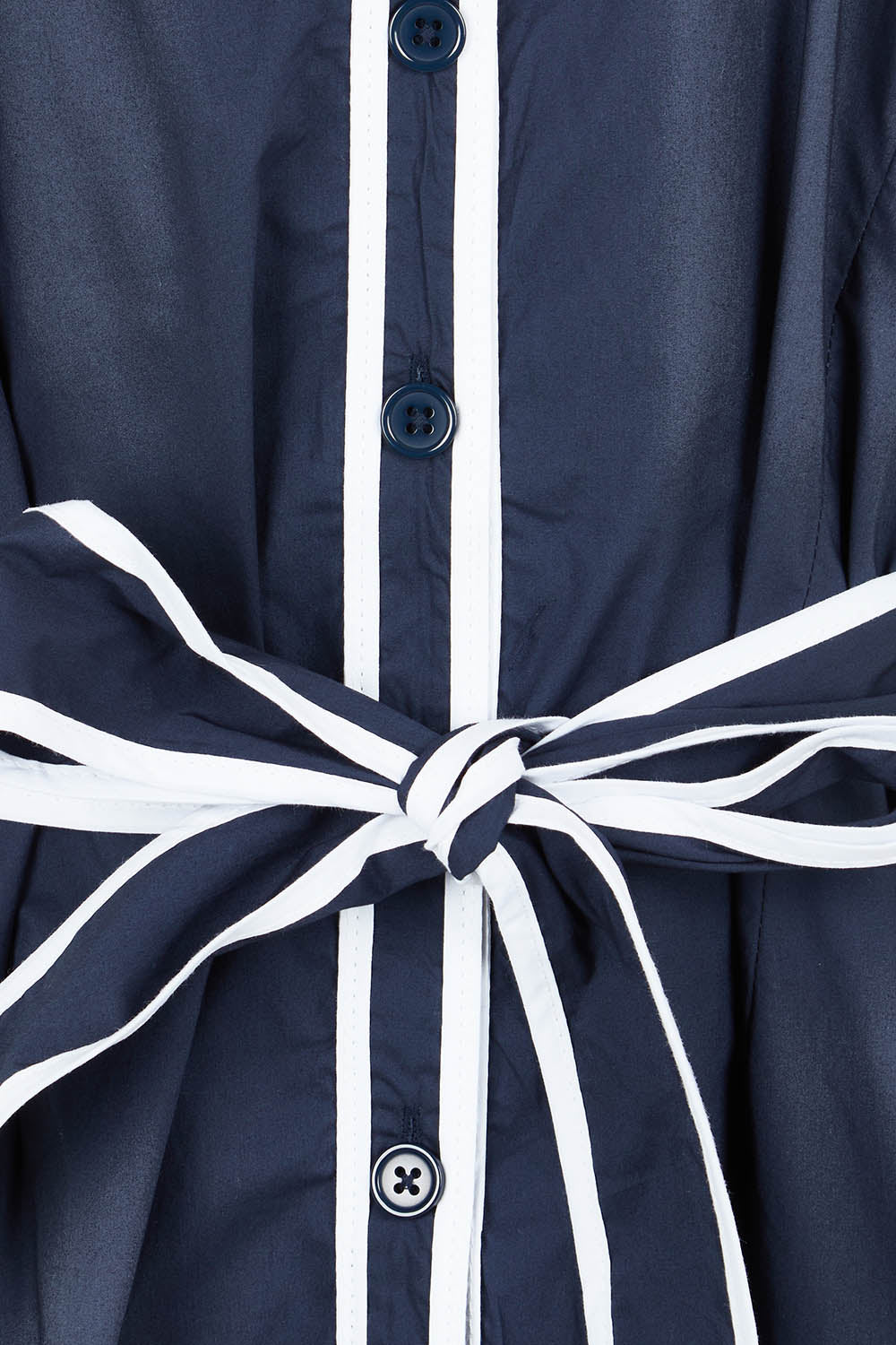 Product shot of the Mari Cotton Dress in colour Navywhite (Blue), detail