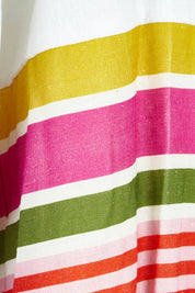 Product shot of the Blossom Linen Blend Blouse in colour White (White), detail