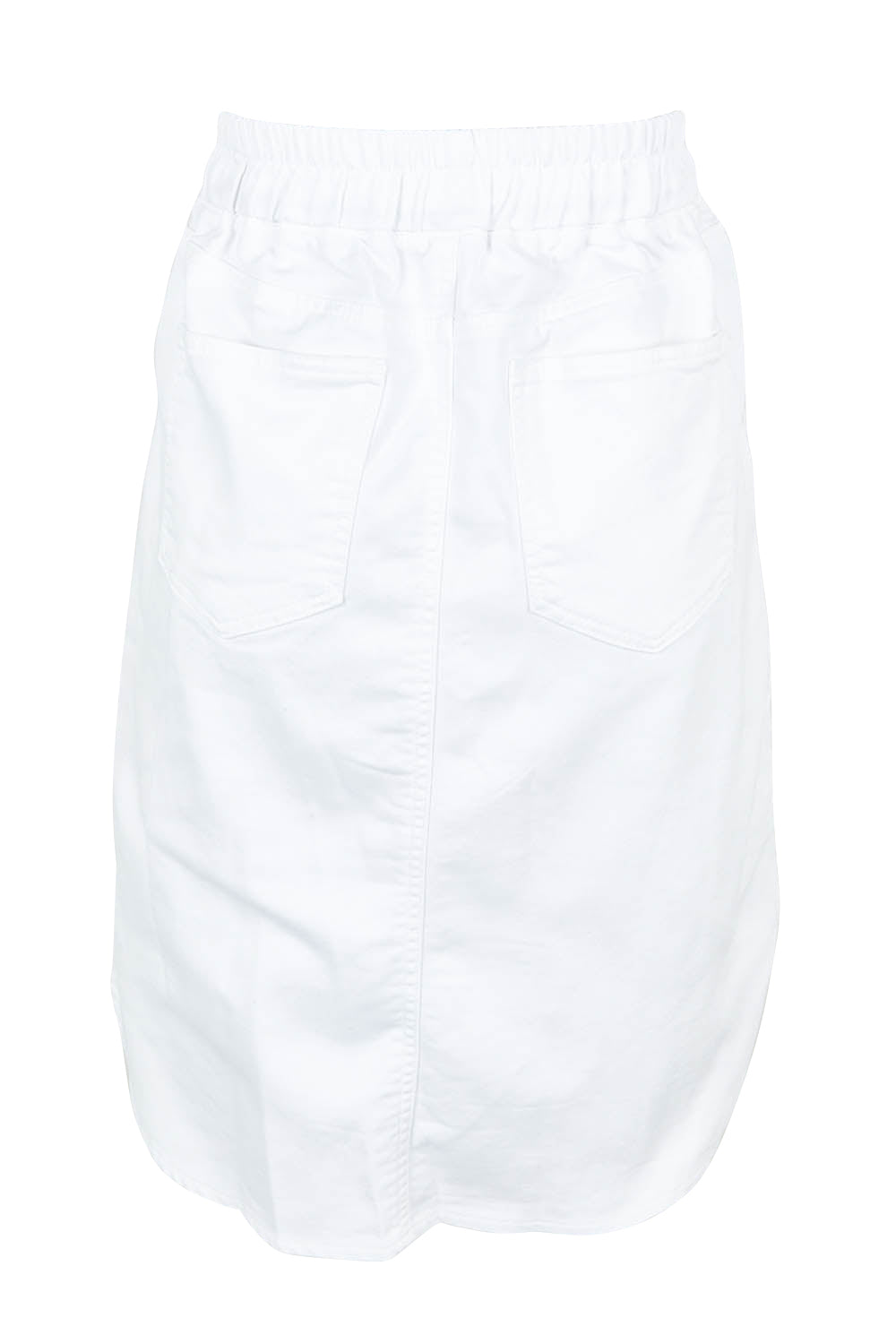 Product shot of the Alina Denim Skirt in colour White (White), from the back