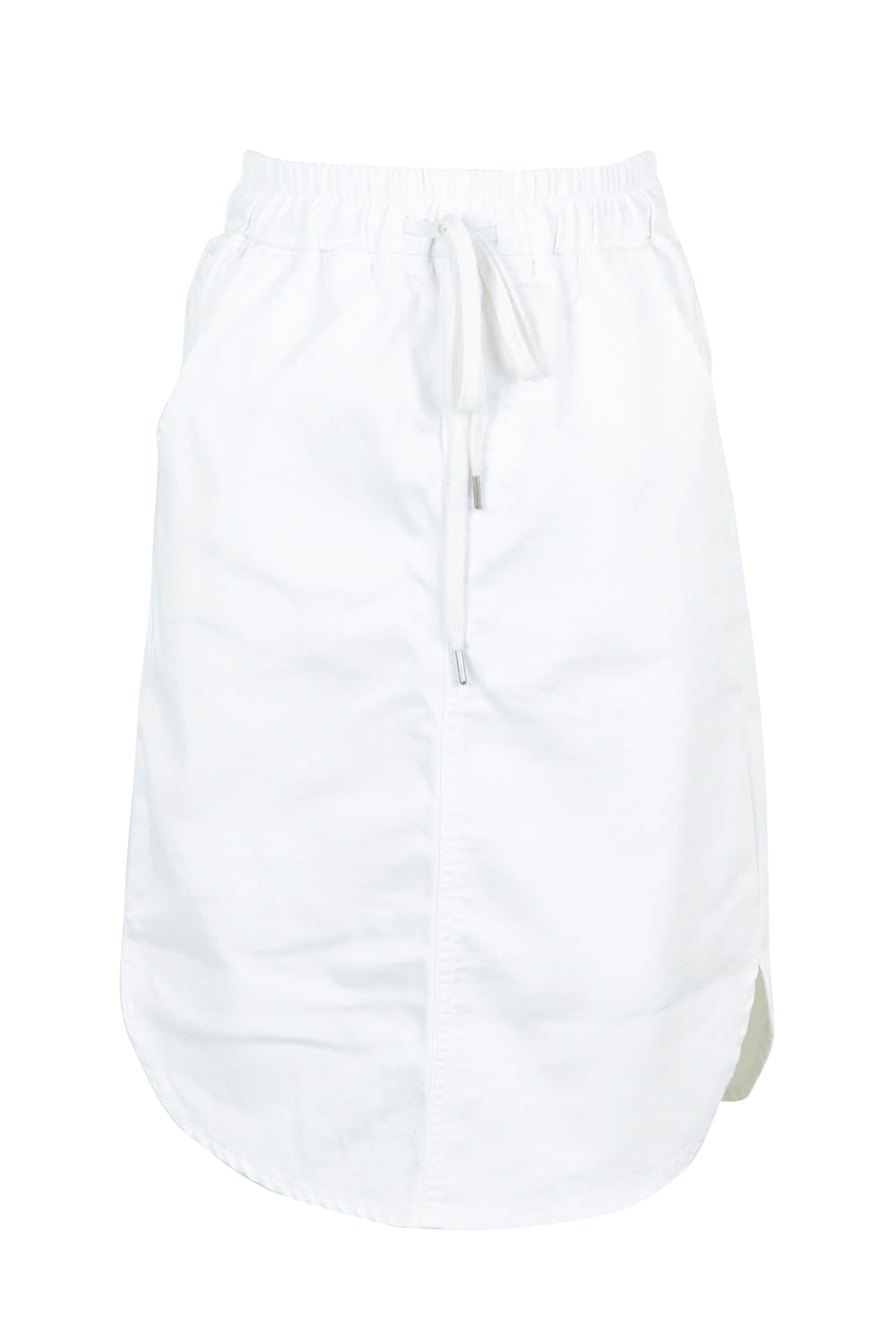 Product shot of the Alina Denim Skirt in colour White (White), from the front