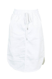 Product shot of the Alina Denim Skirt in colour White (White), from the front