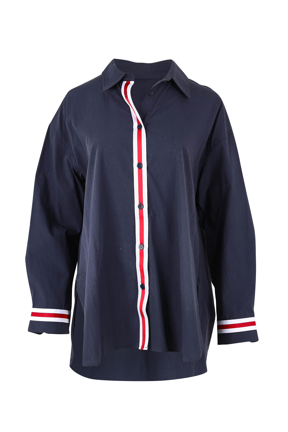 Product shot of the Claire Classic Cotton Shirt in colour Frenchblue (Blue), from the front