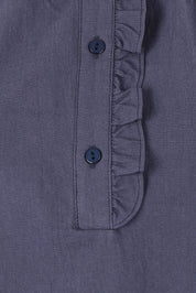 Product shot of the Avery Cotton Blouse in colour Frechblue (Blue), detail