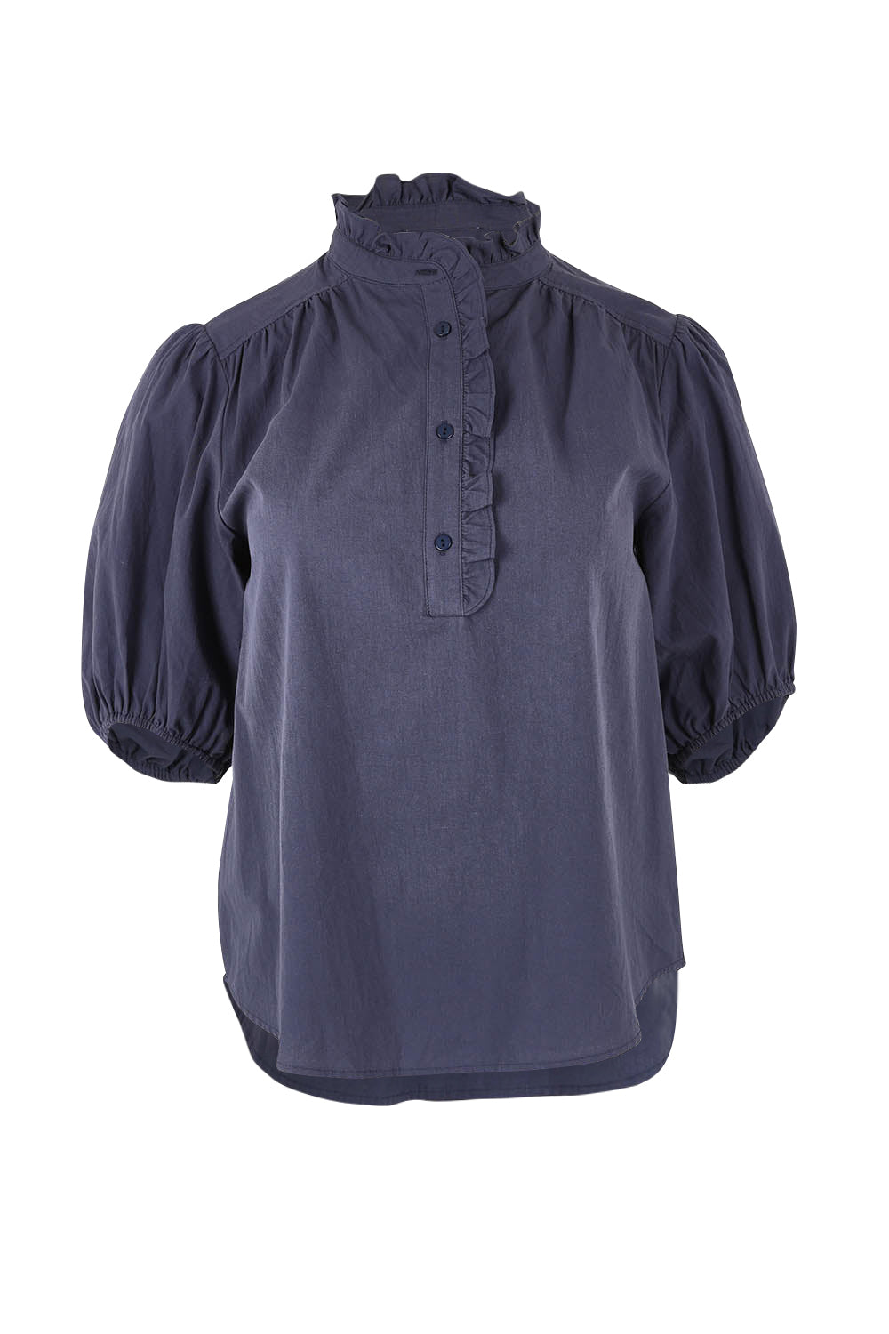 Product shot of the Avery Cotton Blouse in colour Frechblue (Blue), from the front