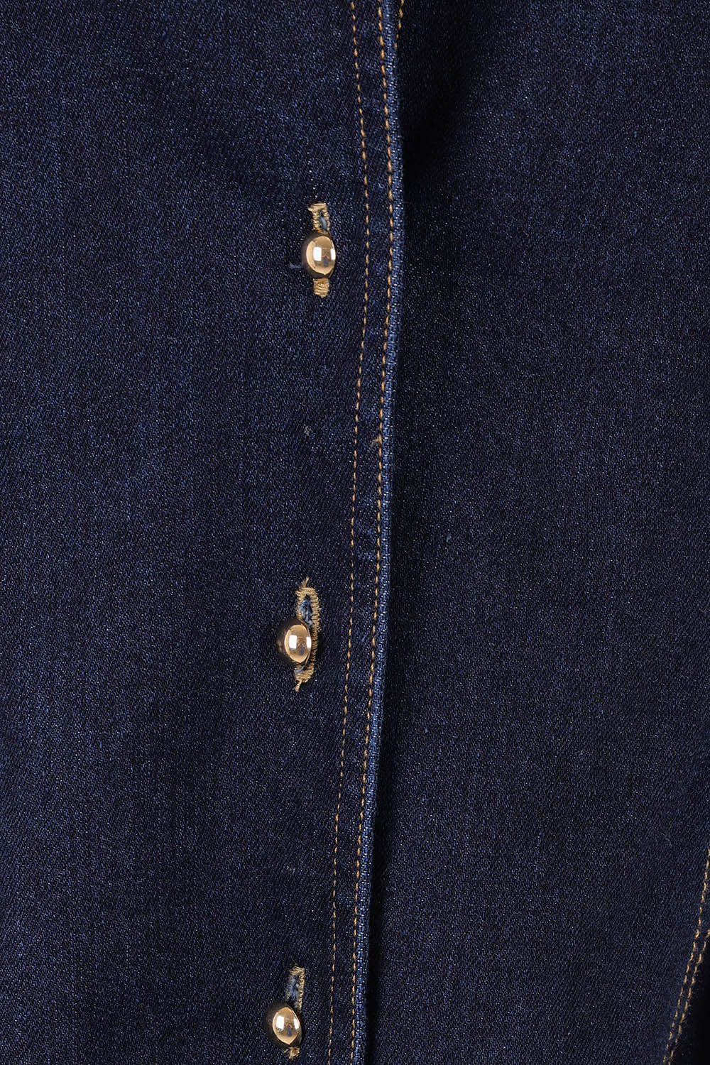 Product shot of the Dana Denim Dress in colour Rawindigo (Blue), detail