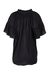 Product shot of the Vivienne Blouse in colour Black (Black), from the back
