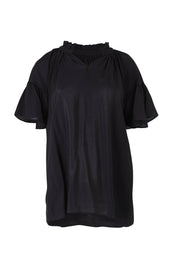 Product shot of the Vivienne Blouse in colour Black (Black), from the front