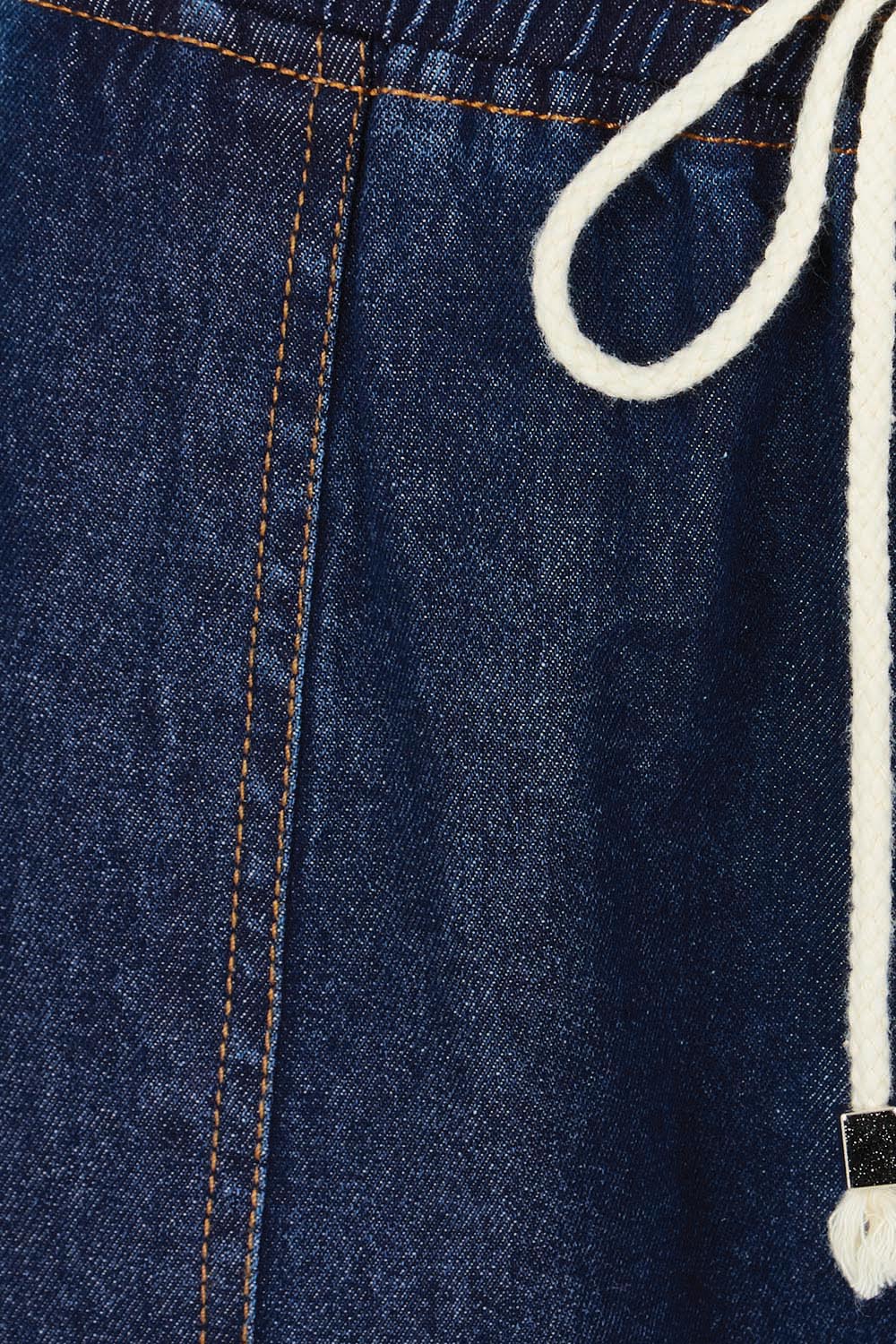 Product shot of the Drapey Denim Jogger in colour Sapphire (Blue), detail
